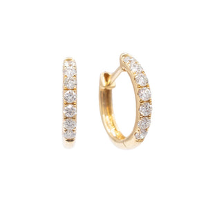 0.29 Carat Diamond Huggie Earrings 14K Yellow Gold