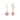 Pink Tourmaline Flower Drop Earrings 14K Yellow Gold