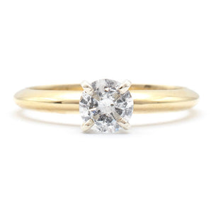 .41 CT Round Diamond Solitaire Engagement Ring 14K Yellow Gold