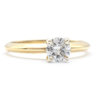 .41 CT Round Diamond Solitaire Engagement Ring 14K Yellow Gold