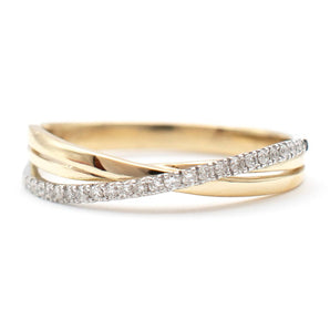 Diamond Twist Band 14K Yellow Gold