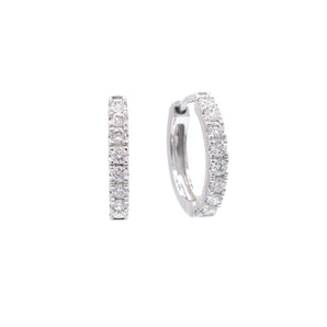 0.32 Carat Diamond Huggie Earrings 14k White Gold