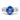 Oval Blue Sapphire and Diamond Three Stone Ring 14K White Gold