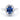 Oval Sapphire and Diamond Halo Ring 14K White Gold