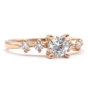 Round Diamond Engagement Ring 14K Rose Gold