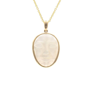 'Man In The Moonstone' Pendant 14K Yellow Gold