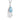 Sky Blue Topaz Pendant with Diamond Halo & Moonstone Drops 14K White Gold
