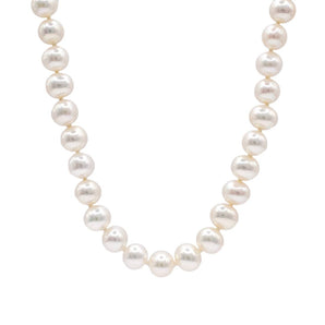 White Freshwater Pearl Necklace 8-9mm 14K Yellow Gold