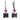 Black Diamond, Ruby and Diamond Dangle Earrings 14K White Gold