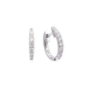 0.22 Carat Diamond Huggie Earrings 14K White Gold