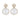 Fluted Mother of Pearl and Diamond Drop Earrings 14K Yellow Gold