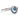 0.44 Carat Blue Diamond Wave Ring 14k White Gold