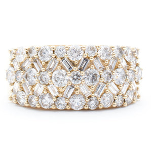 2.03CTW Round & Baguette Diamond Cluster Ring 14KY