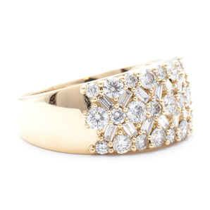 2.03CTW Round & Baguette Diamond Cluster Ring 14KY