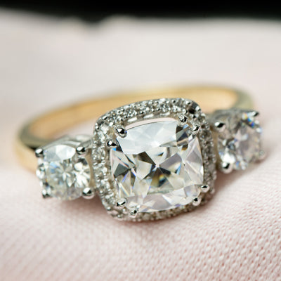 three stone engagement ring
